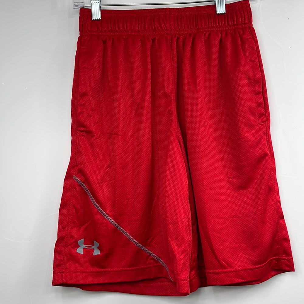 Under Armour Red and Gray Basketball Shorts Size Medium